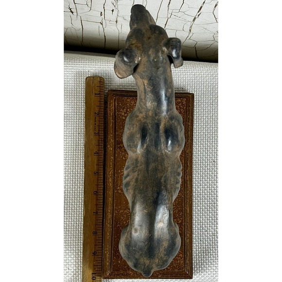 Art Deco Style Bronzed Statue Sculpture Whippet Greyhound Dog on Base - Picture 10 of 10